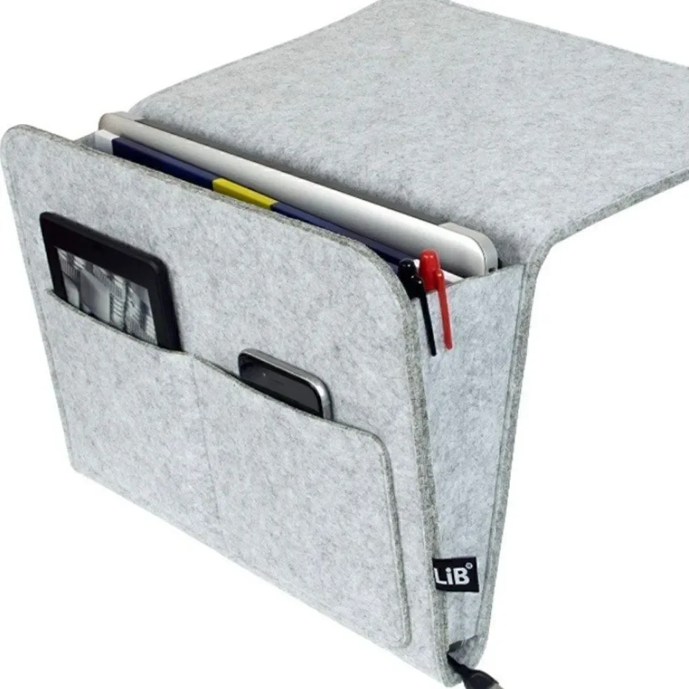 Bedside Caddy Organizer Grey Felt Large New